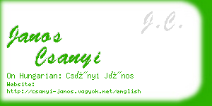 janos csanyi business card